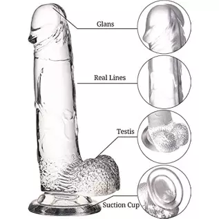 Realistic Dildos Adult Toys Didlo for Women, 7.8 Inch Sex Toy Clear Big Dildo with Suction Cup for Hands-Free Play Dildo, Body-S Realistic Dildos Adult Toys Didlo for Women, 7.8 Inch Sex Toy Clear Big Dildo with Suction Cup for Hands-Free Play Dildo, Body-S