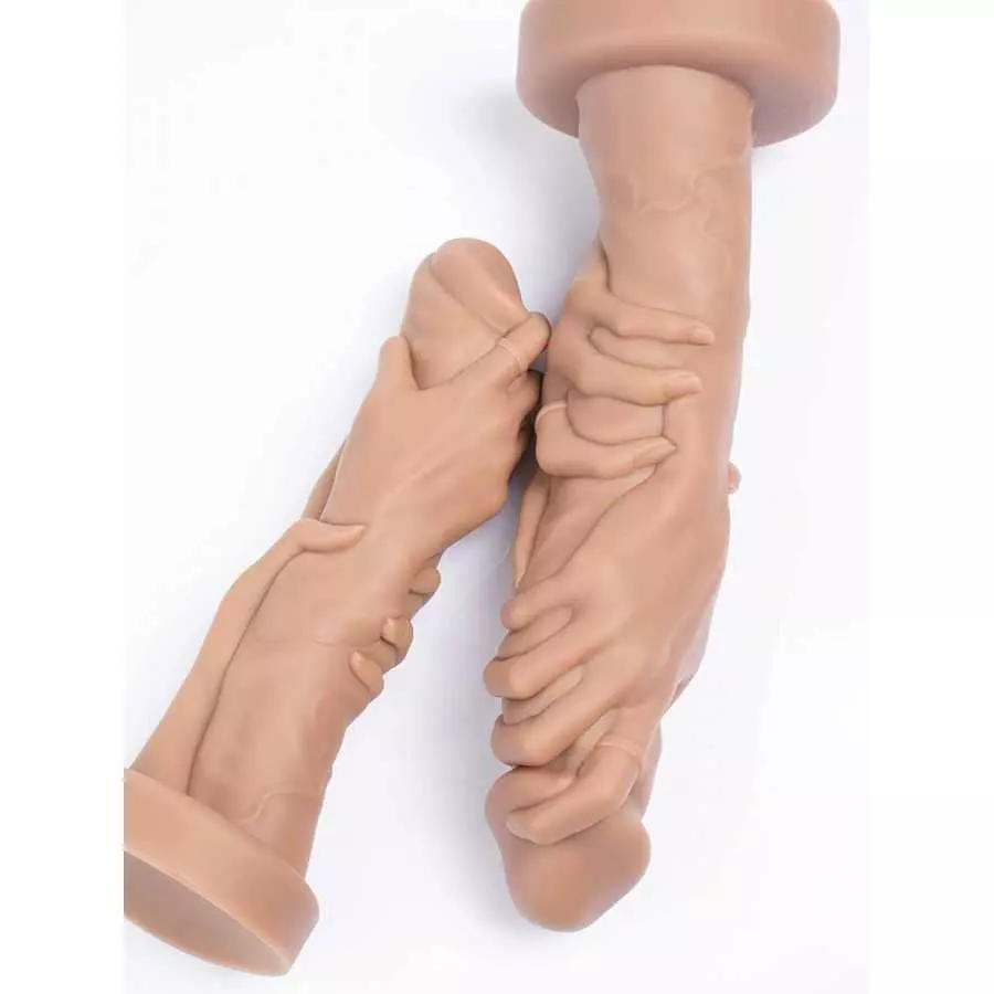 Grip fist Realistic Dildo for Vaginal or Anal Fisting Hand and Forearm with Strong Suction Cup (Large)