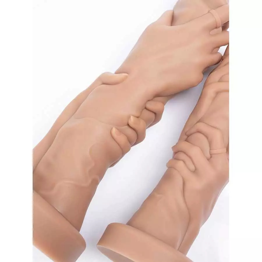 Grip fist Realistic Dildo for Vaginal or Anal Fisting Hand and Forearm with Strong Suction Cup (Large)