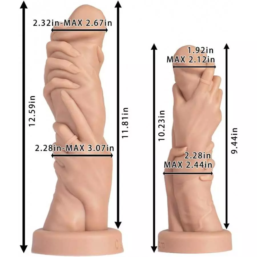 Grip fist Realistic Dildo for Vaginal or Anal Fisting Hand and Forearm with Strong Suction Cup (Large)