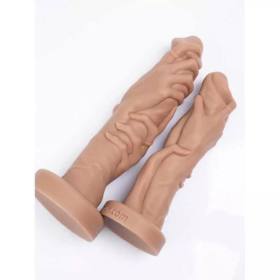 Grip fist Realistic Dildo for Vaginal or Anal Fisting Hand and Forearm with Strong Suction Cup (Large)