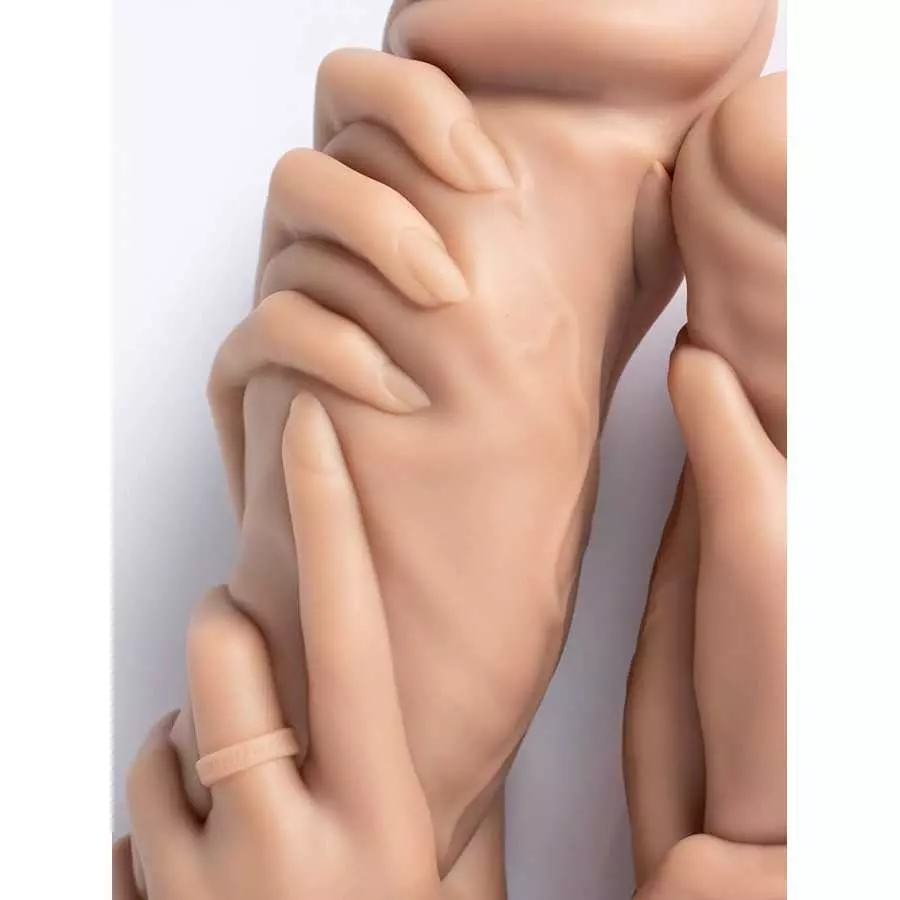 Grip fist Realistic Dildo for Vaginal or Anal Fisting Hand and Forearm with Strong Suction Cup (Large)