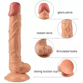 9.5 inches Compact Soft Silicone Suction Cup Realistic Classic Wand for Parties