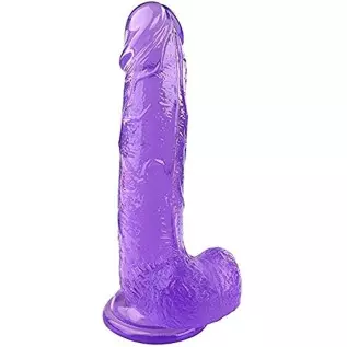 8 Inches Realistic Dildo with Suction Cup Adult Sex Toy Flexible Dildo with Curved Shaft and Ball Soft Dildo Big Cock 3D Texture
