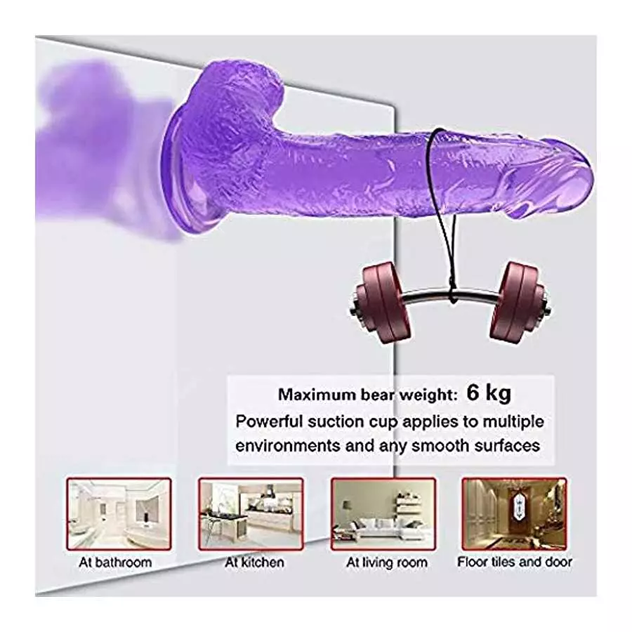 8 Inches Realistic Dildo with Suction Cup Adult Sex Toy Flexible Dildo with Curved Shaft and Ball Soft Dildo Big Cock 3D Texture