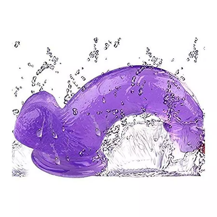 8 Inches Realistic Dildo with Suction Cup Adult Sex Toy Flexible Dildo with Curved Shaft and Ball Soft Dildo Big Cock 3D Texture