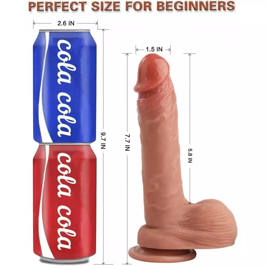 BEIYIHOME Realistic Dildos Feels Like Skin, Body-Safe Material Lifelike Huge Penis with Strong Suction Cup for Hands-Free Play,
