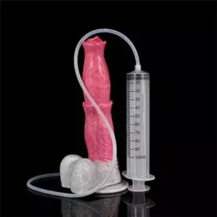 Big Realistic Animal Dildo 9.64'', Ejaculating Horse Dildo, Silicone Squirting Dildo with Suction Cup, Flexible Dildo Anal Plug,