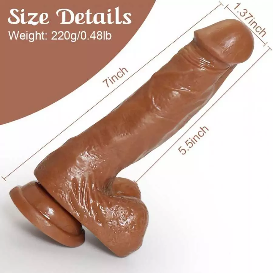 Realistic Dildo for Beginners, Lifelike Penis with Strong Suction Cup for Hands-Free, Adult Flexible Cock with Curved Shaft and