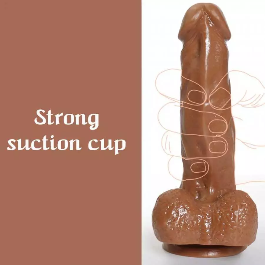 Realistic Dildo for Beginners, Lifelike Penis with Strong Suction Cup for Hands-Free, Adult Flexible Cock with Curved Shaft and