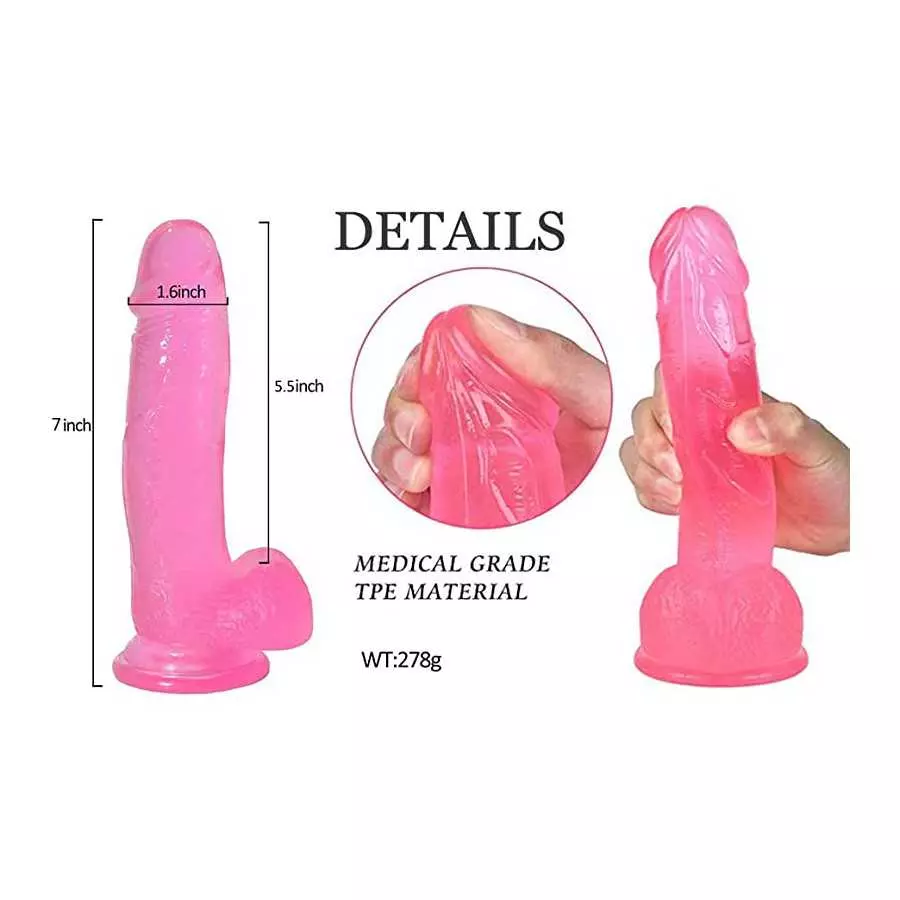 7 Inches Dildo with Suction Cup Adult Sex Toy Flexible Dildo with Curved Shaft and Ball Soft Dildo Big Cock 3D Textured Penis Th