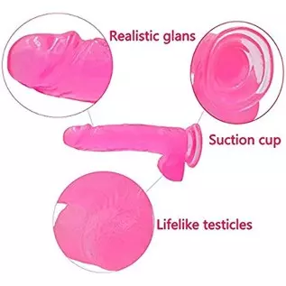 7 Inches Dildo with Suction Cup Adult Sex Toy Flexible Dildo with Curved Shaft and Ball Soft Dildo Big Cock 3D Textured Penis Th