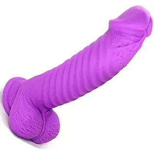 Xsinkom Realistic Dildo for Women, Ribbed-Anal Dildo with Strong Suction Cup, Body-Safe Soft Material Thick Silicone Dildo, G sp