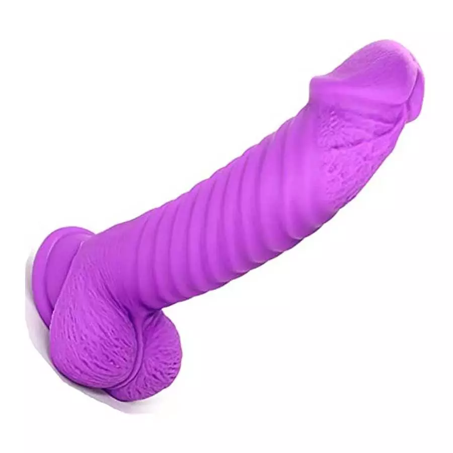 Xsinkom Realistic Dildo for Women, Ribbed-Anal Dildo with Strong Suction Cup, Body-Safe Soft Material Thick Silicone Dildo, G sp
