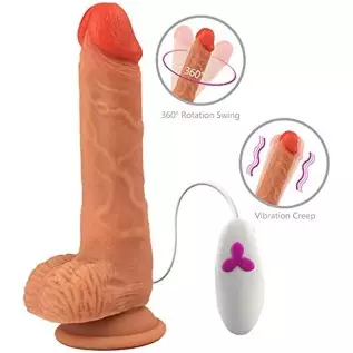 Rose Clitorial Vibrating Vibrator Liquid Silicone Telescopic Stimulation Lifelike Penis Swing Automatic Dildo Realistic G spot S