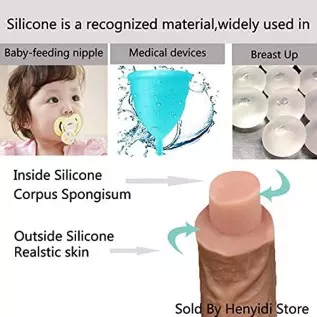 9 Inch Liquid Silicone G Spot Dildo, Strong Suction Cup Realistic Dildo Vibrator, Hands Free Anal Play Adult Sex Toy Women, Thru