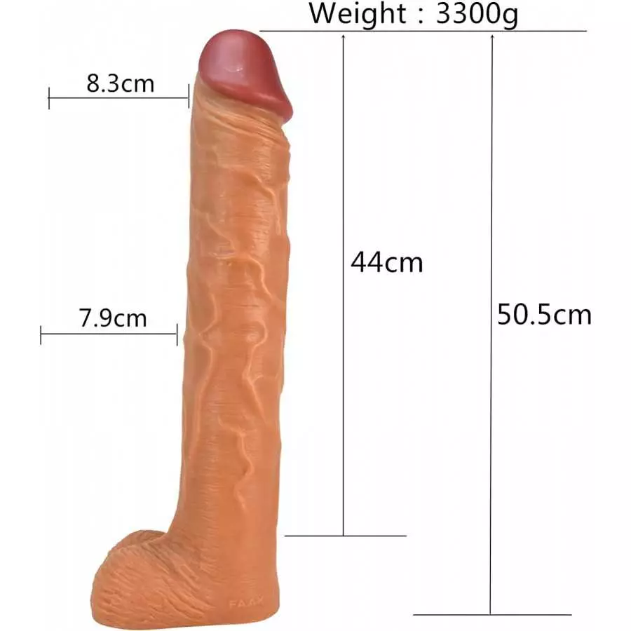 19.8 Inch Super Huge Dildo 3.1 inch Thick Giant Phallus Realistic Dildo Novelties Toy Simulation Dildo Toy for Women(Skin Color)