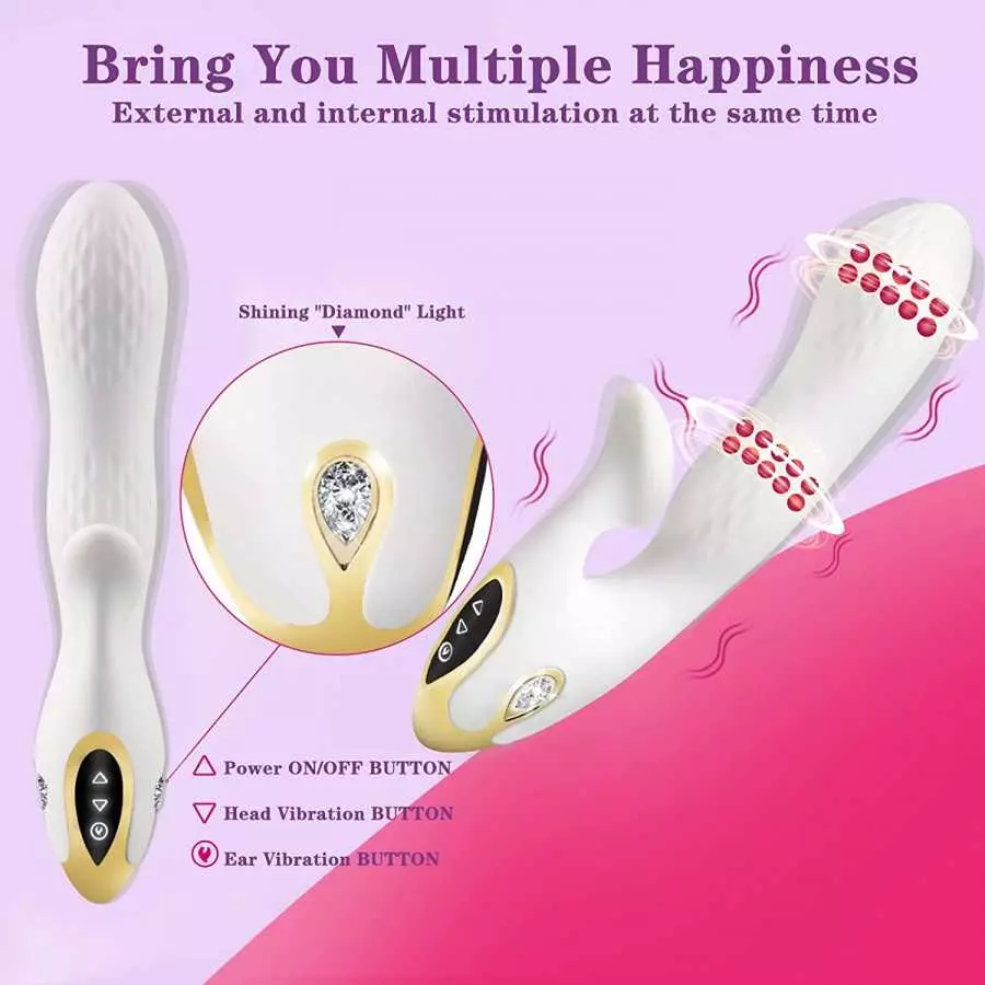 FUNDURABLE Vibrating Massager with 20 Powerful Vibration Patterns & 8 Speeds - Waterproof Rechargeable Adult Sex Toys for Couple