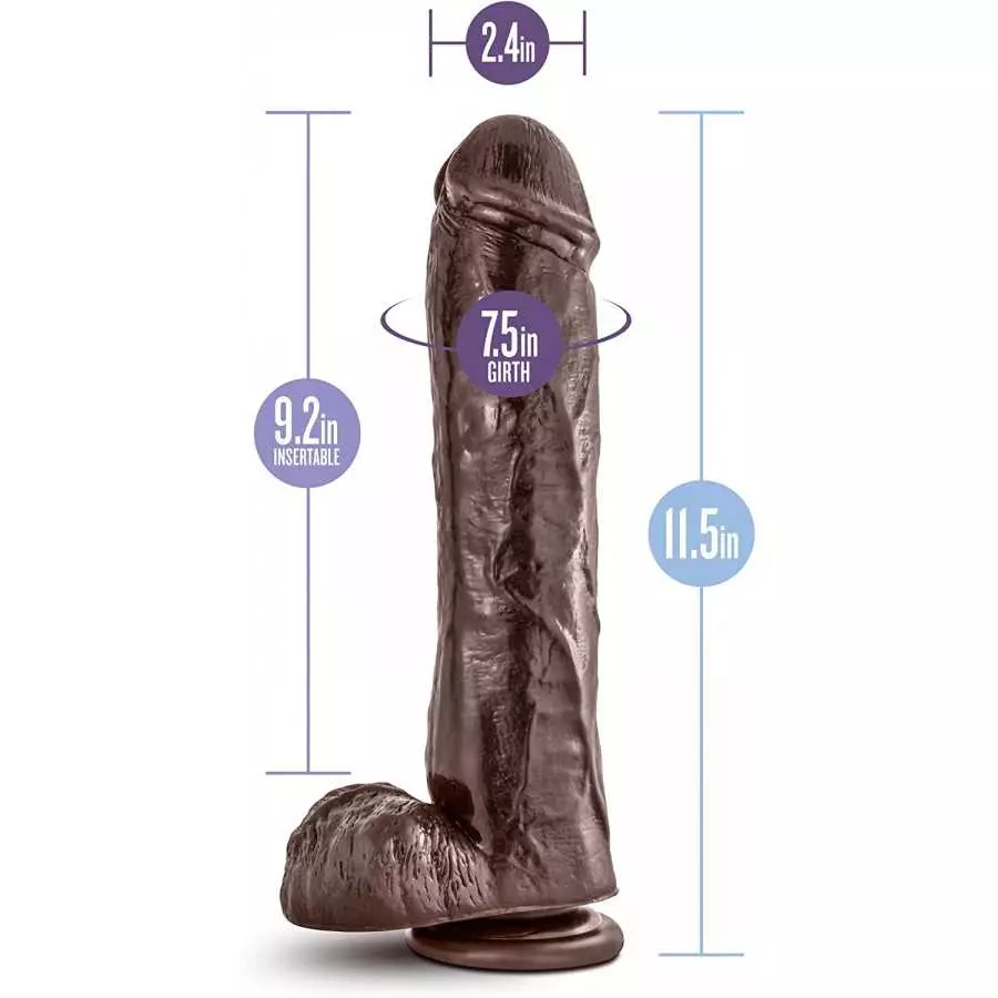 Blush Dr. Skin Realistic 9 Inch Long 2 Inch Thick Dildo with Suction Cup Base & Balls Realistic Dildo Soft Real Feel Female Sex