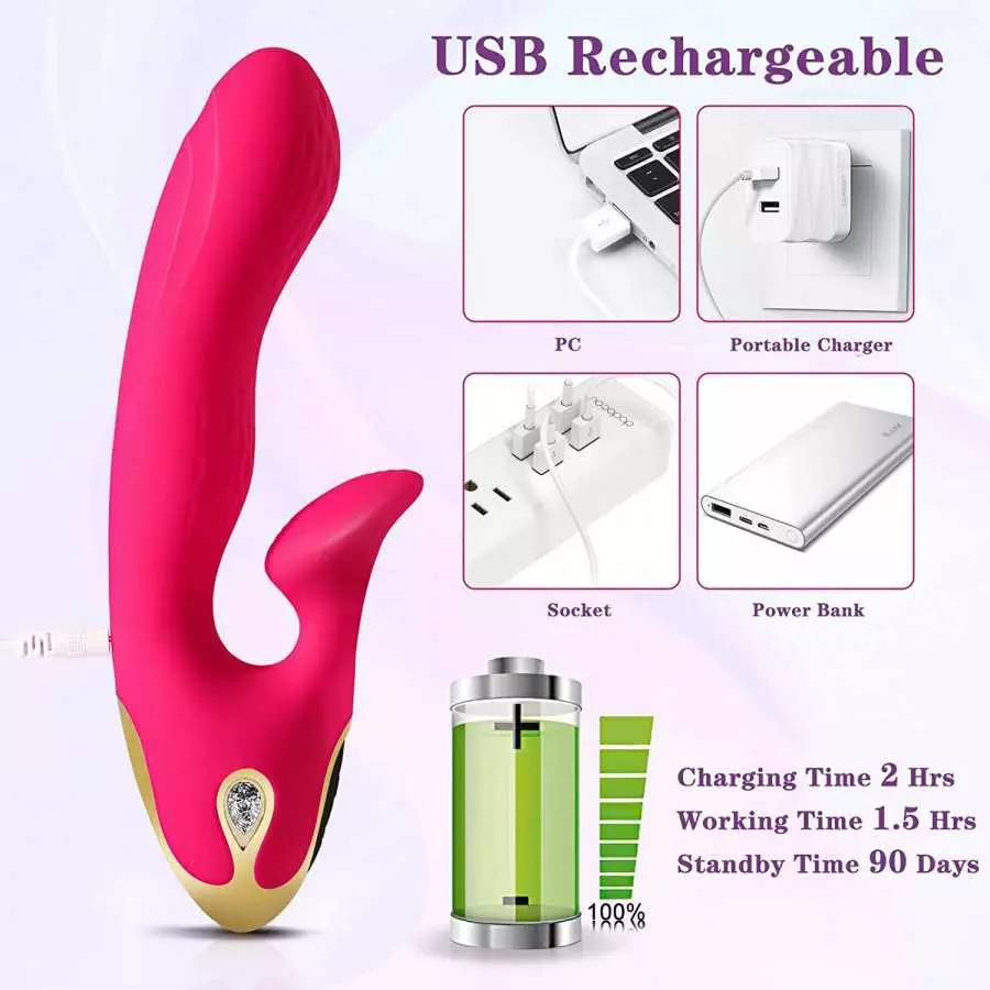 FUNDURABLE Vibrating Massager with 20 Powerful Vibration Patterns & 8 Speeds - Waterproof Rechargeable Adult Sex Toys for Couple