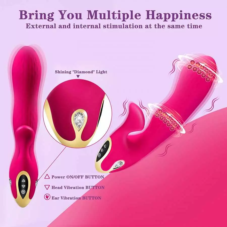 FUNDURABLE Vibrating Massager with 20 Powerful Vibration Patterns & 8 Speeds - Waterproof Rechargeable Adult Sex Toys for Couple