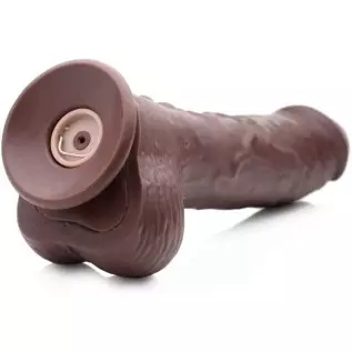 8 Inch Vibrating Squirting Dildo with Remote Control - Dark 8 Inch Vibrating Squirting Dildo with Remote Control - Dark