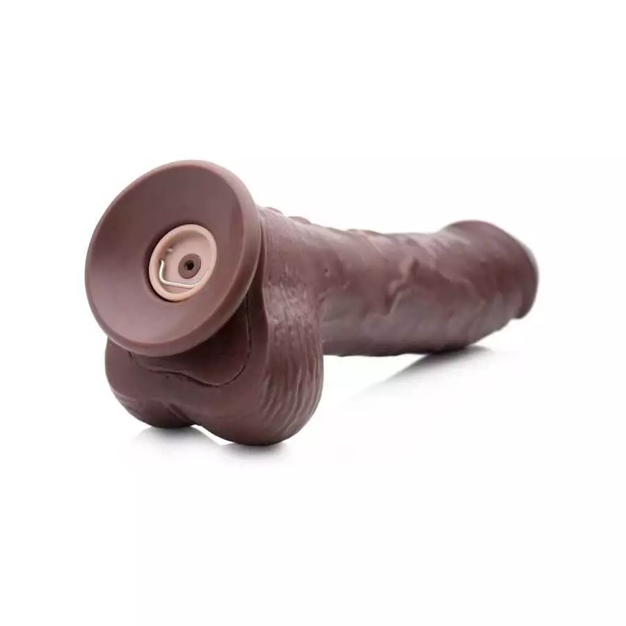 8 Inch Vibrating Squirting Dildo with Remote Control - Dark