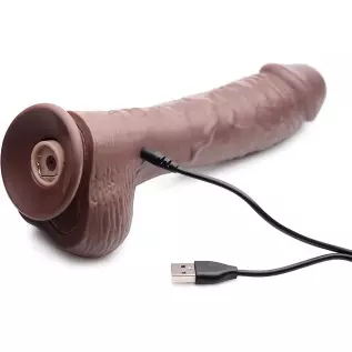 8 Inch Vibrating Squirting Dildo with Remote Control - Dark 8 Inch Vibrating Squirting Dildo with Remote Control - Dark