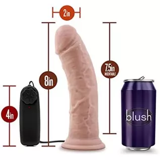 Blush Dr. Skin 8 Inch Realistic Vibrating Dildo with Suction Cup, Sex Toy for Women, Sex Toy for Adults, Vanilla