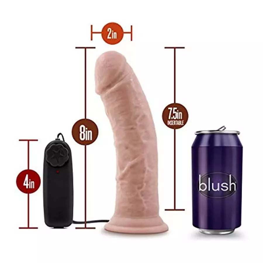 Blush Dr. Skin 8 Inch Realistic Vibrating Dildo with Suction Cup, Sex Toy for Women, Sex Toy for Adults, Vanilla