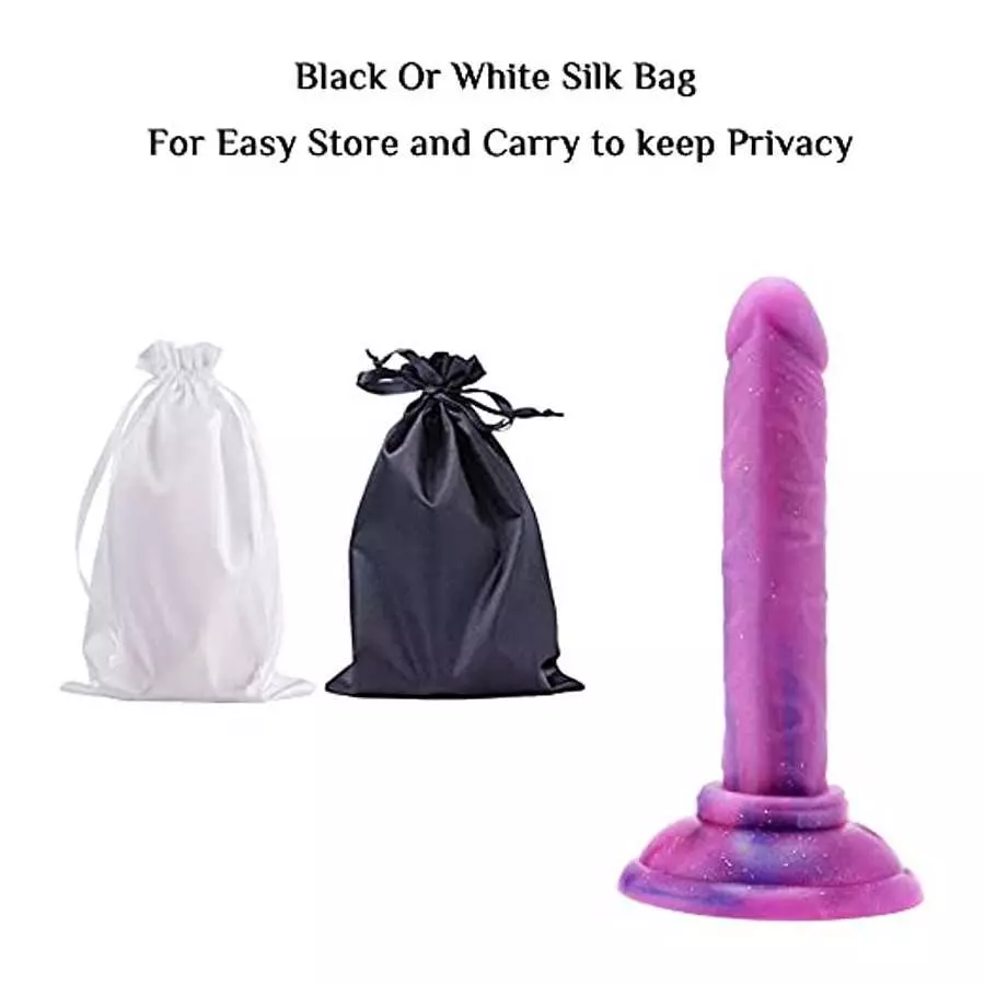 Slim Beginner Anal Dildo,SINLOLI Violet Rainbow Small Dildo with Suction Cup for First-Time Users with Storage Bag