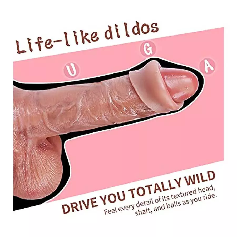 Flexible Foreskin Dildo 6.89 Inch Realistic Silicone Dildo with Strong Suction Cup Adult Sex Toy for Women and Couples