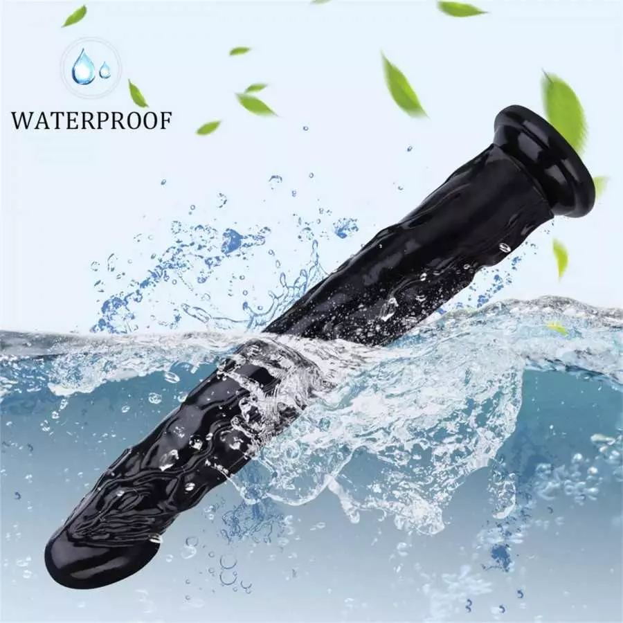 13 Inch Jelly Crystal Clear Dildo, Realistic Flexible Dildos with Powerful Suction Cup Base Large Soft Thick Anal Dildo - Clear