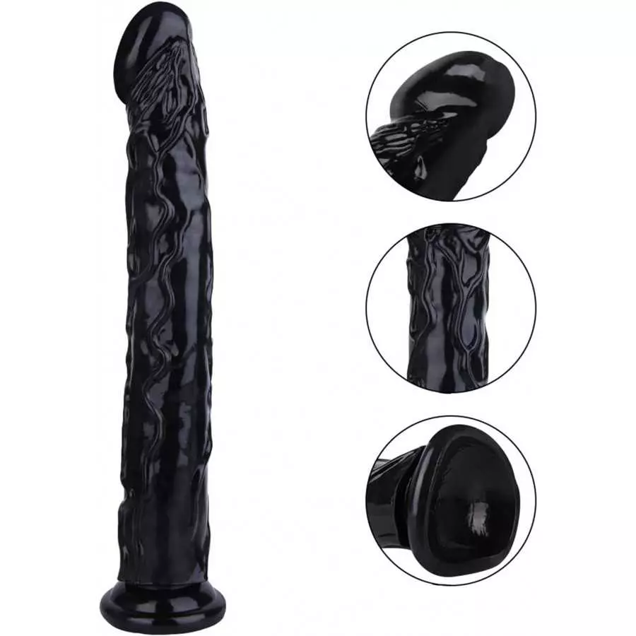 13 Inch Jelly Crystal Clear Dildo, Realistic Flexible Dildos with Powerful Suction Cup Base Large Soft Thick Anal Dildo - Clear