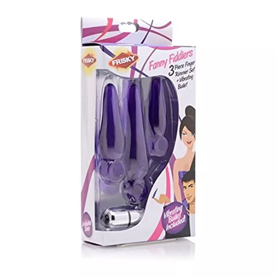 Frisky Fanny Fiddlers 3 Piece Finger Rimmer Set with Vibrating Bullet