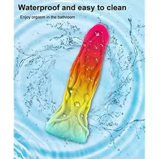 7.5 Inch Realistic Dildo with Colorful Design, Suction Cup for Hands-Free Play, Flexible and Soft Silicone Dildo, Adult Sensory