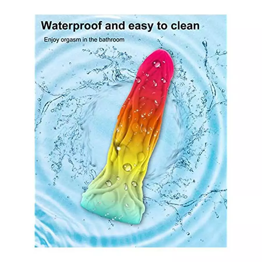 7.5 Inch Realistic Dildo with Colorful Design, Suction Cup for Hands-Free Play, Flexible and Soft Silicone Dildo, Adult Sensory