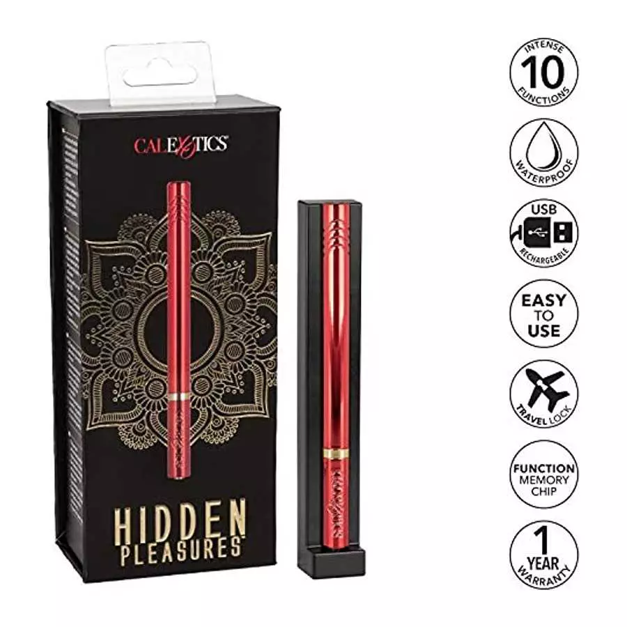 CalExotics Hidden Pleasures Vibrator - Red (13930RED_)