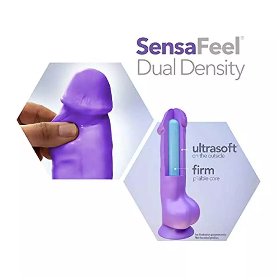 Blush Au Naturel Bold Delight 6 Inch Soft Realistic Sensa Feel Dual Density Flexishaft Dildo - Strap On Harness Compatible Sex T