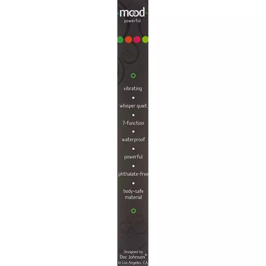 Doc Johnson Mood - Powerful - 7 Function Waterproof Bullet-Style Vibrator (3.4 Inches) - Whisper Quiet with Velvet Touch Finish 