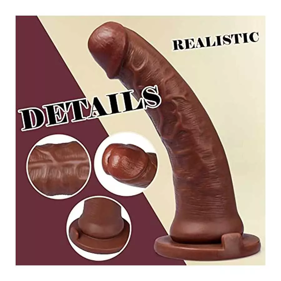 Realistic Dildos Feels Like Skin, 7 Inch Clear Dildo with Suction Cup for Hands-Free Play, Body-Safe Material and Adult Sex Toys