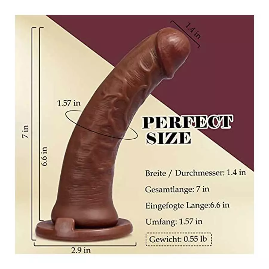 Realistic Dildos Feels Like Skin, 7 Inch Clear Dildo with Suction Cup for Hands-Free Play, Body-Safe Material and Adult Sex Toys