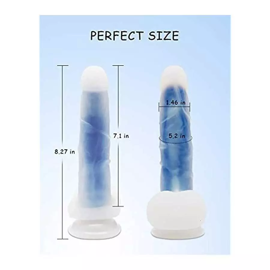 Realistic Dildo Sex Toy for Woman, 8.27'' Soft Silicone Anal Dildo with Strong Suction Cup for Hands-Free Play, Dildo with Balls