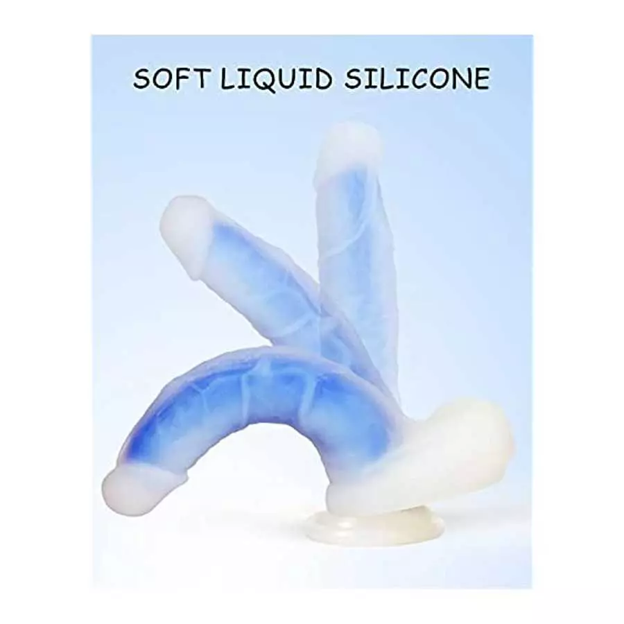 Realistic Dildo Sex Toy for Woman, 8.27'' Soft Silicone Anal Dildo with Strong Suction Cup for Hands-Free Play, Dildo with Balls
