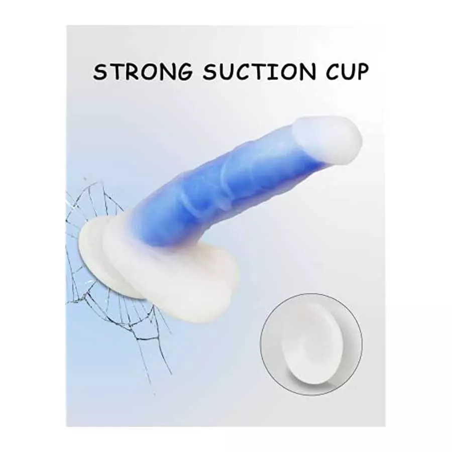 Realistic Dildo Sex Toy for Woman, 8.27'' Soft Silicone Anal Dildo with Strong Suction Cup for Hands-Free Play, Dildo with Balls