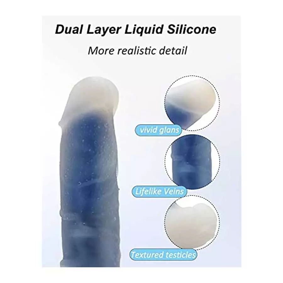 Realistic Dildo Sex Toy for Woman, 8.27'' Soft Silicone Anal Dildo with Strong Suction Cup for Hands-Free Play, Dildo with Balls