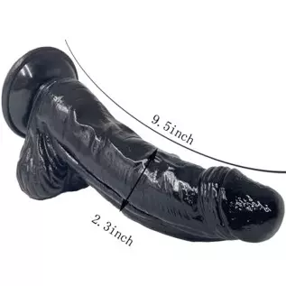 Taoheo Dildo 9.5inchX2.3inch Black, L