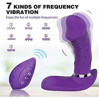 Thrusting Dildo Vibrator with 7 Vibration Heating, Vibrating Realistic Dildo for Hands-Silicone Penis Sex Toy for Women Couple