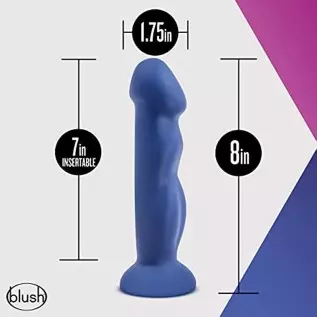 Blush Avant Suko - Sensa Feel Dual Density Platinum Cured Puria Silicone - 8 Inch Ridged Ultra Soft Dildo - Ultrasilk Smooth - S