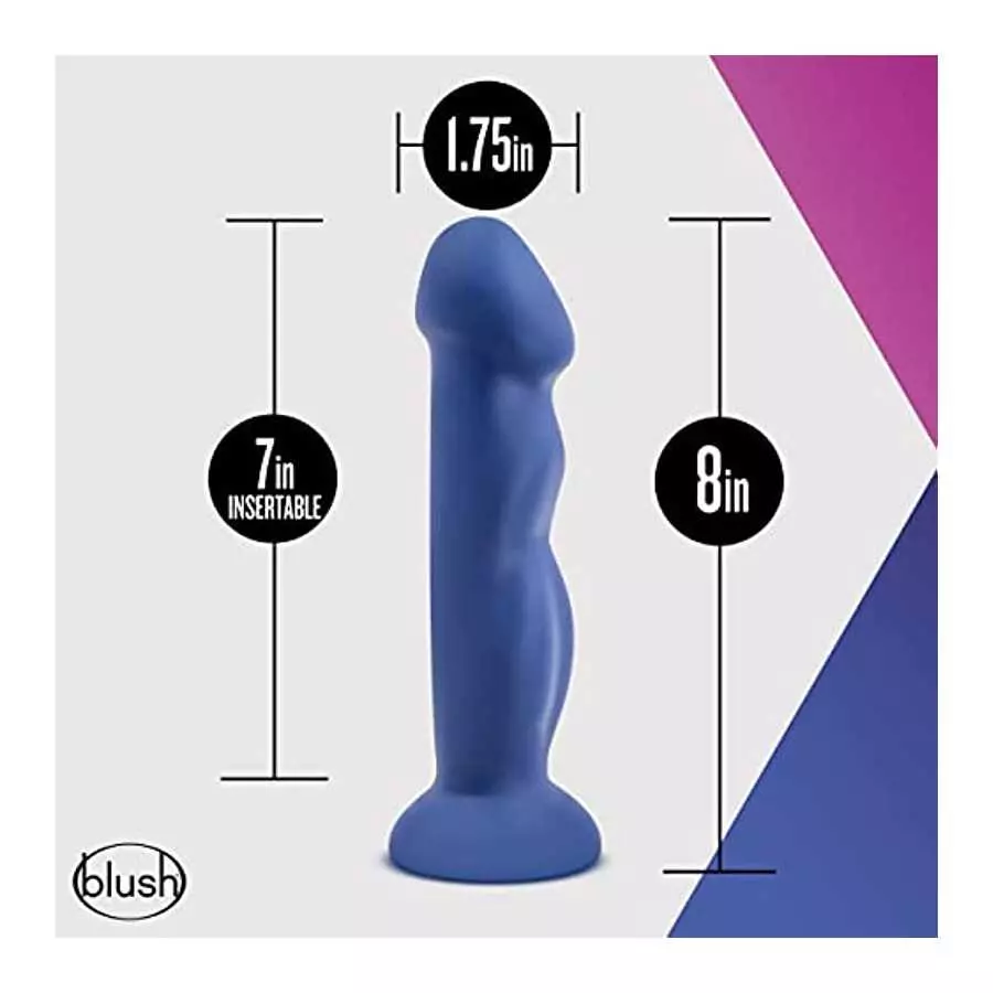 Blush Avant Suko - Sensa Feel Dual Density Platinum Cured Puria Silicone - 8 Inch Ridged Ultra Soft Dildo - Ultrasilk Smooth - S
